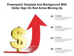 Powerpoint template and background with dollar sign on red arrow moving up