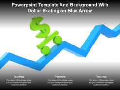 Powerpoint template and background with dollar skating on blue arrow