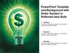Powerpoint template and background with dollar symbol in reflected idea bulb