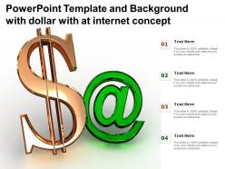 Powerpoint template and background with dollar with at internet concept