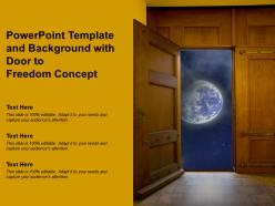 Powerpoint template and background with door to freedom concept