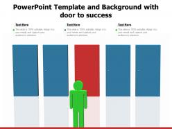 Powerpoint template and background with door to success