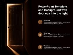 Powerpoint template and background with doorway into the light