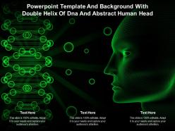 Powerpoint template and background with double helix of dna and abstract human head