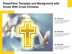 Powerpoint template and background with doves with cross christian