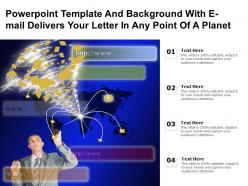 Powerpoint template and background with e mail delivers your letter in any point of a planet