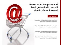Powerpoint template and background with e mail sign in shopping cart