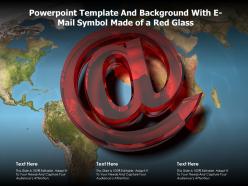 Powerpoint template and background with e mail symbol made of a red glass