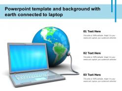 Powerpoint template and background with earth connected to laptop