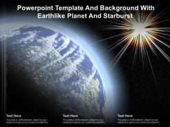 Powerpoint template and background with earthlike planet and starburst