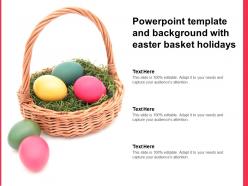 Powerpoint template and background with easter basket holidays