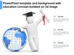Powerpoint template and background with education concept isolated on 3d image