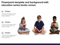 Powerpoint template and background with education series books versus