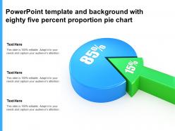 Powerpoint template and background with eighty five percent proportion pie chart