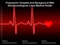 Powerpoint template and background with electrocardiogram lines medical health