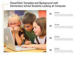 Powerpoint template and background with elementary school students looking at computer