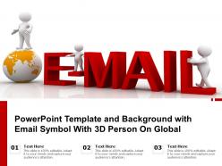 Powerpoint template and background with email symbol with 3d person on global
