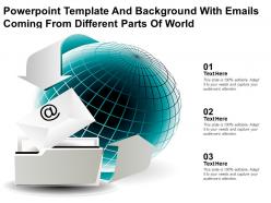 Powerpoint template and background with emails coming from different parts of world