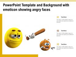 Powerpoint template and background with emoticon showing angry faces