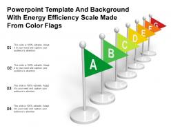 Powerpoint template and background with energy efficiency scale made from color flags