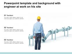 Powerpoint template and background with engineer at work on his site