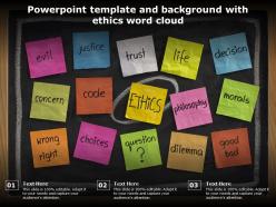 Powerpoint template and background with ethics word cloud