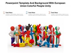Powerpoint template and background with european union colorful people unity