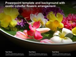 Powerpoint template and background with exotic colorful flowers arrangement