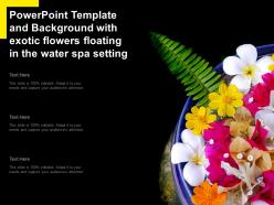 Powerpoint template and background with exotic flowers floating in the water spa setting