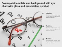 Powerpoint template and background with eye chart with glass and prescription symbol