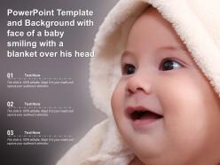 Powerpoint template and background with face of a baby smiling with a blanket over his head