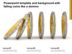 Powerpoint Template And Background With Falling Coins Like A Domino