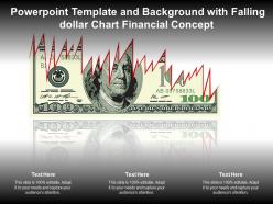 Powerpoint template and background with falling dollar chart financial concept