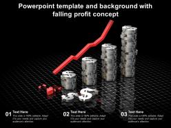 Powerpoint template and background with falling profit concept