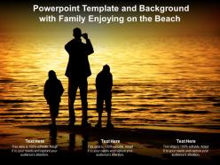 Powerpoint template and background with family enjoying on the beach
