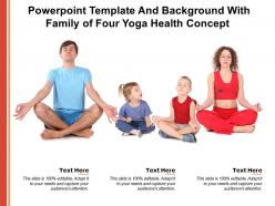 Powerpoint template and background with family of four yoga health concept