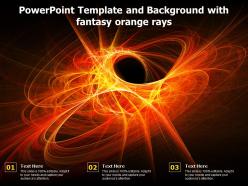 Powerpoint template and background with fantasy orange rays