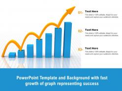 Powerpoint template and background with fast growth of graph representing success