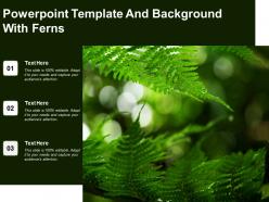 Powerpoint template and background with ferns