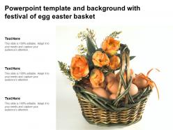 Powerpoint template and background with festival of egg easter basket
