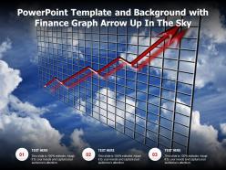 Powerpoint template and background with finance graph arrow up in the sky