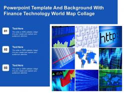 Powerpoint template and background with finance technology world map collage