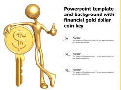 Powerpoint Template And Background With Financial Gold Dollar Coin Key