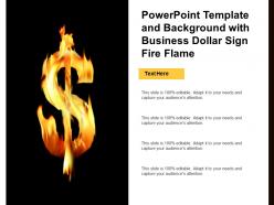 Powerpoint template and background with fire set on dollar ppt powerpoint
