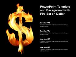 Powerpoint template and background with fire set on dollar