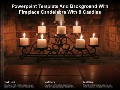 Powerpoint template and background with fireplace candelabra with 8 candles
