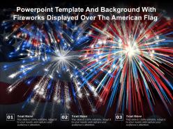 Powerpoint template and background with fireworks displayed over the american flag