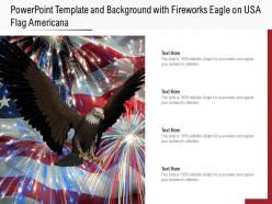 Powerpoint template and background with fireworks eagle on usa flag americana