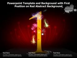 Powerpoint template and background with first position on red abstract background