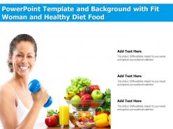 Powerpoint template and background with fit woman and healthy diet food